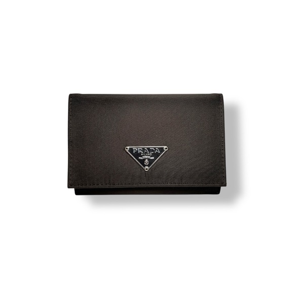 Prada Handbags - Prada Nylon Card Holder, Wallet, Chocolate Brown